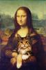 Mona Lisa Segurando Gato Bolsa de Lona Pintura em Tela Mural Pôster Arte de Parede Quarto Sala de Estar Pintura Decorativa Moderna
