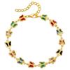 AliExpress verão novo banhado a cobre cor de ouro real diamante de vidro design de borboleta pulseira camada única pulseira doce