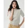 Suéter de Lã Cashmere Gola Alta Espessado Manga Curta Meia Manga Malha Trançada Manga Três Quartos Novo Outono/Inverno 2026
