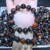 Pulseira de ágata natural ágata listrada marrom pulseira de ágata seda contas de transferência fábrica de bem-estar ao vivo atacado