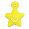 Colgante de Goma Suave de PVC con Cara Sonriente de Dibujos Animados y Estrella de Cinco Puntas Adorno Colgante Hecho a Mano DIY Cadena para Teléfono Pulsera Accesorios de Joyería