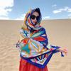 Bufanda de estilo étnico para mujer, chal grande para fotografía en pastizales de Qinghai Yunnan, protección solar y protección UV 180 * 90 cm