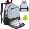 Bolsa para raquetas transfronteriza más vendida en stock, mochila deportiva para raquetas, bolsa de almacenamiento en capas de gran capacidad para viajes con compartimento separado para zapatos