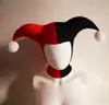 Chapéu de palhaço para festa de carnaval de Halloween de outono e inverno, chapéu de chifre de diabo bicolor vermelho e preto, chapéu casual e adereço de cabeça