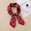 Pañuelo Cuadrado Pequeño de Seda Sintética 70*70 Pañuelo de Seda Rojo para Mujer Estilo Coreano Primavera y Verano Versátil Diadema Bufanda Decorativa para Cuello Bufanda