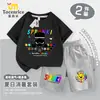 Sprunki Rhythm Box Ropa Camiseta de Manga Corta y Conjunto de Shorts para Niños Verano Casual Conjunto de Dos Piezas para Niños y Niñas Moderno
