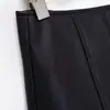 Atacado Exportação Transfronteiriça Roupas Femininas 2025 Outono e Inverno Estilo Europeu e Americano Cintura Média Pu Short Saia Culotes Feminina F71144