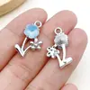 Sal Marina Aleación Azul Corazón Mariposa Luna Pentagrama Colgante DIY Pulsera Hecha a Mano Collar Accesorios de Joyería