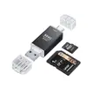 Leitor de Cartão USB 3.0 Dois-em-Um Suporta Cartão TF e Cartão SD, Uso Duplo para Celulares e Computadores, Portátil Tipo-C com Dupla Interface