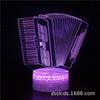Suministro transfronterizo Serie de Instrumentos Musicales Luz nocturna 3D lámpara de mesa colorida con control remoto táctil creativa enchufe led luz visual de regalo