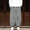Outono/Inverno 2026 Novas Calças Harem Masculinas de Veludo com Punho Estilo Chinês Tamanho Grande Casual Vintage