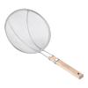 Colador de Malla Grande de Acero Inoxidable para Escurrir Cuchara Filtro para Freír Pescado Fideos Mango de Madera Extensión Cocina Restaurante Chef Comercial