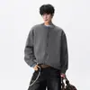 Jaqueta Cardigan de Tricô Falsa Duas Peças Estilo Americano Masculina Outono Design Solto Senso de Estilo Marca da Moda Casual Universitário Suéter Botão