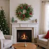 Guirlanda de Plástico Estilo Outono Natalino, Guirlanda Artificial, Decorações de Natal, Cipó de Natal, Pinhas Vermelhas, Transfronteiriço
