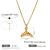 Estilo Europeu e Americano Gota de Óleo Suave Minimalista Esmalte Rosa Cauda de Peixe Corrente de Clavícula, Nicho Temático Oceano DIY Luxo Leve Aço Titânio Colar Joia