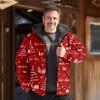 Nueva Chaqueta Acolchada de Algodón Punk de Invierno para Hombre 2024 Cárdigan Estampado Digital Moda Urbana Chaqueta Acolchada de Algodón con Capucha