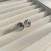 Aretes de Piedra Ojo de Gato Multicolor, Modernos y Elegantes, Aretes de Botón de Lujo Ligero, Aretes de Clip en Forma de Espiral para Mosquitos para Orejas No Perforadas, Incrustados con Elegante Diseño para Viajeros