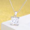 Weihua Colar Feminino Pingente Geométrico Quadrado Personalizado Amor Estrela Banhado a Prata Curto Simples Zircônia em Estoque