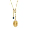 Cadena para clavícula de acero inoxidable estilo ins coreano con varios colgantes de circonita en tonos dorado y plateado, adecuada para superponer, en stock