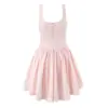 Vestido Rosa de Suspensório Mini com Laço para Mulheres Verão 2025 Estilo Europeu e Americano 7555