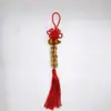 Pingente de cabaça de mogno com nó chinês, moeda antiga de liga de latão real, dinheiro dos Cinco Imperadores