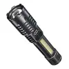 Linterna LED COB Súper Brillante Tipo-C Recargable Zoomable Con Luz Lateral Impermeable Antorcha Camping Senderismo Emergencia Exterior