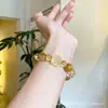 Pulsera de Cristal Blanco Cristalino Rubio Natural para Atraer Riqueza y Pulsera de Transferencia, Pulsera de Citrino Simple y de Lujo Ligero al por Mayor