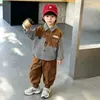 Conjunto de Camisa para Niños 2026 Nuevo Bebé Primavera y Otoño Estilo Coreano Ropa para Niños Pequeños Conjunto Fresco de Ropa de Trabajo para Niños de Dos Piezas