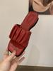 Zapatillas de Punta Cuadrada Plisadas de Punta Abierta para Mujer Verano para Exterior 2025 Nuevas Sandalias de Suela Gruesa