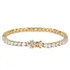 Pulsera de Tenis Transfronteriza Simple y de Alta Gama Llena de Diamantes, Pulsera de Acero de Titanio con Circonita, Pulsera de Joyería que No se Desvanece para Hombres y Mujeres