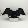 Caja de herramientas de manicura grande de doble apertura de aleación de aluminio, caja de almacenamiento de suministros de maquillaje, caja de maquillaje para maquillista, portátil, correa para el hombro