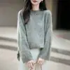 Nuevo Suéter de Punto de Lana Cachemir Estilo Relajado Cuello Redondo Manga Larga para Mujer Hilo Floral Suéter de Lana Cepillada Otoño/Invierno 2026