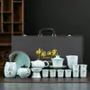 Conjunto de Chá da Fornalha Ru para Uso Doméstico e no Escritório, Prático para Preparar e Beber Chá, Bule de Chá, Xícaras de Chá e Gaiwan de Novo Estilo