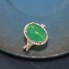 Anillo ovalado de calcedonia rosa con amatista artificial semipreciosa de alta gama, estilo vintage para mujer.
