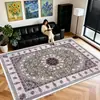 Tapete de chão estilo persa Amazon transfronteiriço, cobertura total de área grande, fácil de manter, tapete de mesa de centro, tapete de cachemira sintética para sala de estar e quarto