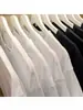 Camiseta de Algodón Grueso de Color Sólido de Manga Corta para Hombres y Mujeres, Capa Base Blanca de Verano, Top de Hombro Normal Negro Puro, Camiseta de Media Manga para Hombre