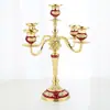 Portavelas Estilo Europeo para Sala de Estar en Casa, Lujo Ligero Tres Cabezas Creativo Boda Cinco Retro Romántico Portavelas Decoración para Cena a la Luz de Velas