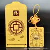 Folha de ouro lingote de ouro deus da riqueza ye envelope vermelho da sorte deus da riqueza listado tesouro da sorte é um pingente de lingote de ouro presente