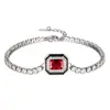 2025 Huabi Joyería Retro Europea y Americana Tesoro de Color Simulado Pulsera Cuadrada Elegante Pulsera para Mujeres 6*8 Al por Mayor