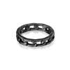 Anillo unisex rectangular de cadena con hebilla de acero de titanio, suministro directo de fabricantes de joyería, diseño de industria pesada, anillo de metal