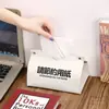 Todo va como deseas caja de pañuelos para casa sala de estar coche caja de almacenamiento de texto simple nuevo estilo 2021