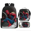Liberación Rápida Transfronteriza Spider-Man Spider-Man Mochila Escolar Estudiante Niños Bolsa Escolar Periférica Bolso Escolar de Hombro Juego de Tres Piezas