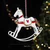 2026 Nuevos Adornos Navideños de Hierro Forjado 3D Pintura a Color Caballo Mecedora Adorno de Mesa Decoración Escaparate Colgante de Caballo Pequeño