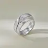 Transmissão Ao Vivo Anéis de Prata Esterlina S925 para Homens e Mulheres, Anéis de Casal com Design de Coração, Simples, Modernos, Versáteis, Conjuntos de Casal, Venda Direta