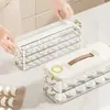 Caixa de Armazenamento Transparente de Múltiplas Camadas para Dumplings para Cozinha Doméstica, Caixa de Armazenamento Portátil de Plástico para Freezer para Dumplings