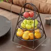 Bandeja de Frutas para Uso Doméstico, Cesta de Frutas de Múltiplos Andares para Mesa de Centro da Sala de Estar, Exibição de Lanches para Desktop, Suporte de Armazenamento de Frutas, Luxo Leve de Alta Qualidade