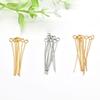Aguja en forma de T Chapada en Oro de 14/18K Material para Ensartar Cuentas de Nueve Bolas Accesorios para Joyería Hecha a Mano DIY