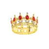 Tiara Redonda de Liga de Metal Barroca Cruzada Europeia Coroa de Aniversário de Celebridade da Internet Coroa de Cerimônia para Adulto de 18 Anos Rainha