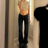 Jeans de Campana de Tiro Bajo Retro Americano para Mujer Tendencia Otoño e Invierno 2025 Versátiles Nuevos Pantalones de Campana Petite