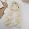 Bufanda suave y amigable con la piel, teñida anudada con encaje empalmado, con un ambiente artístico, estilo de hada, dulce chal de otoño japonés y coreano con pliegues